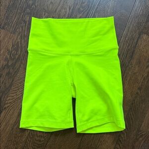 TNA Neon Lime High-Rise Bike Shorts